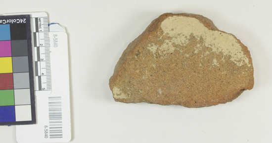 Hearst Museum object 6 of 6 titled Tile fragment, accession number 8-5840, described as Piece of tile from the Forum