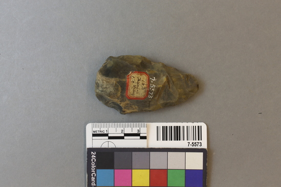 Hearst Museum object titled Handaxe, accession number 7-5573, described as handaxe