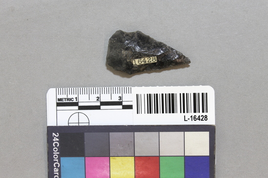 Hearst Museum object titled Projectile, accession number L-16428, described as projectile of obsidian