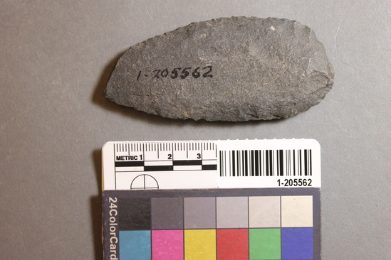 Hearst Museum object titled Blade fragment, accession number 1-205562, described as Basalt