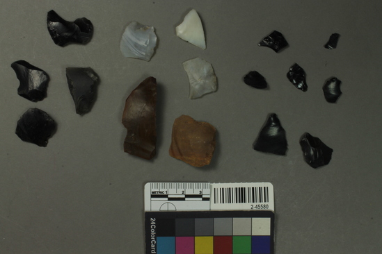 Hearst Museum object titled Flake, accession number 2-45580, described as grid sample, debitage, chert & obsidian