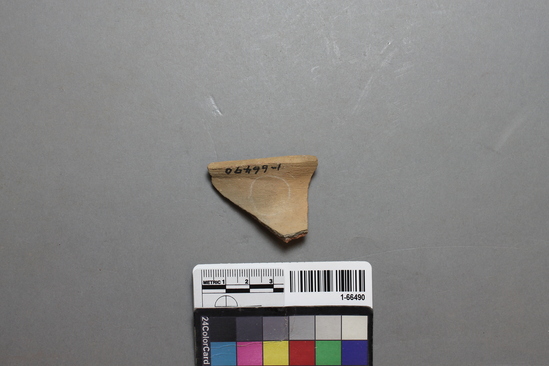 Hearst Museum object titled Potsherd, accession number 1-66490, described as Parker Buff, jar rim.