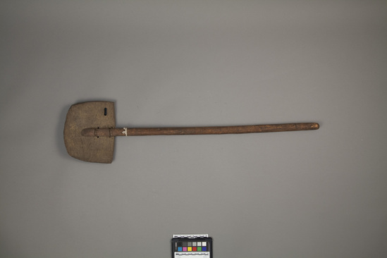 Hearst Museum object titled Whalebone shovel or paddle, accession number 11-349, described as Whalebone shovel or paddle.