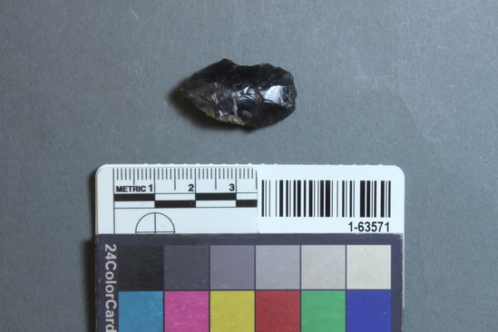 Hearst Museum object titled Point, accession number 1-63571, described as Obsidian