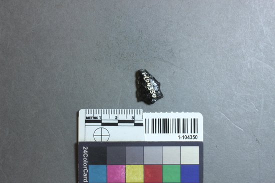 Hearst Museum object titled Point fragment, accession number 1-104350, described as Projectile, obsidian