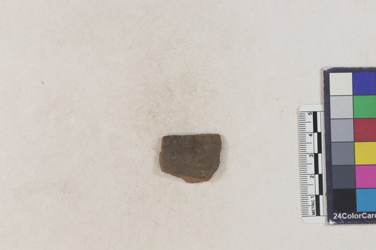 Hearst Museum object 32 of 183 titled Potsherd, accession number 16-8192, described as Potsherd: bodys Section of Manta on beach currently inhabited. Numbers  8111 to 8194 are sherds picked up on beach at low tide.