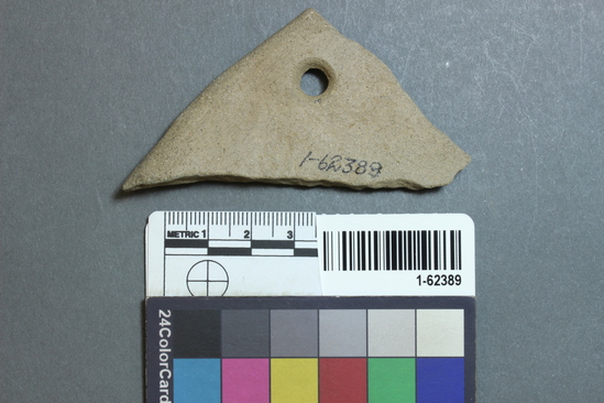 Hearst Museum object titled Potsherd, accession number 1-62389, described as Incised rim, plain.