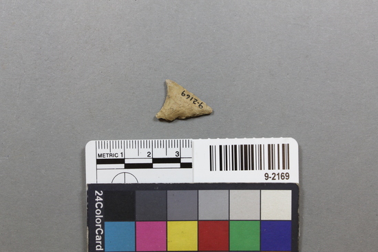 Hearst Museum object titled Point, accession number 9-2169, described as Chipped stone point.