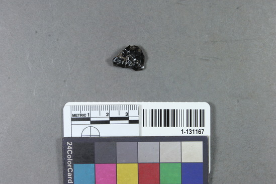 Hearst Museum object titled Point fragment, accession number 1-131167, described as Obsidian point fragment.