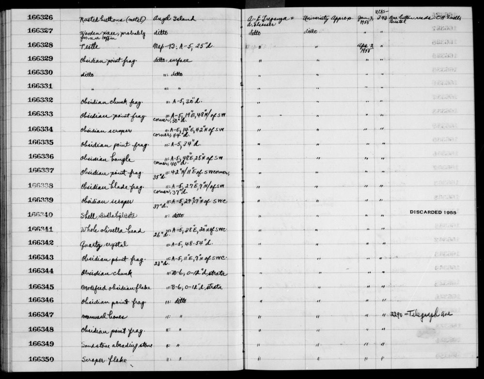 Documentation associated with Hearst Museum object titled Metatarsal frag, r, accession number 1-166347.1, no description available.