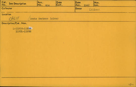 Documentation associated with Hearst Museum object titled Fishhook, accession number L-11954, described as Bone