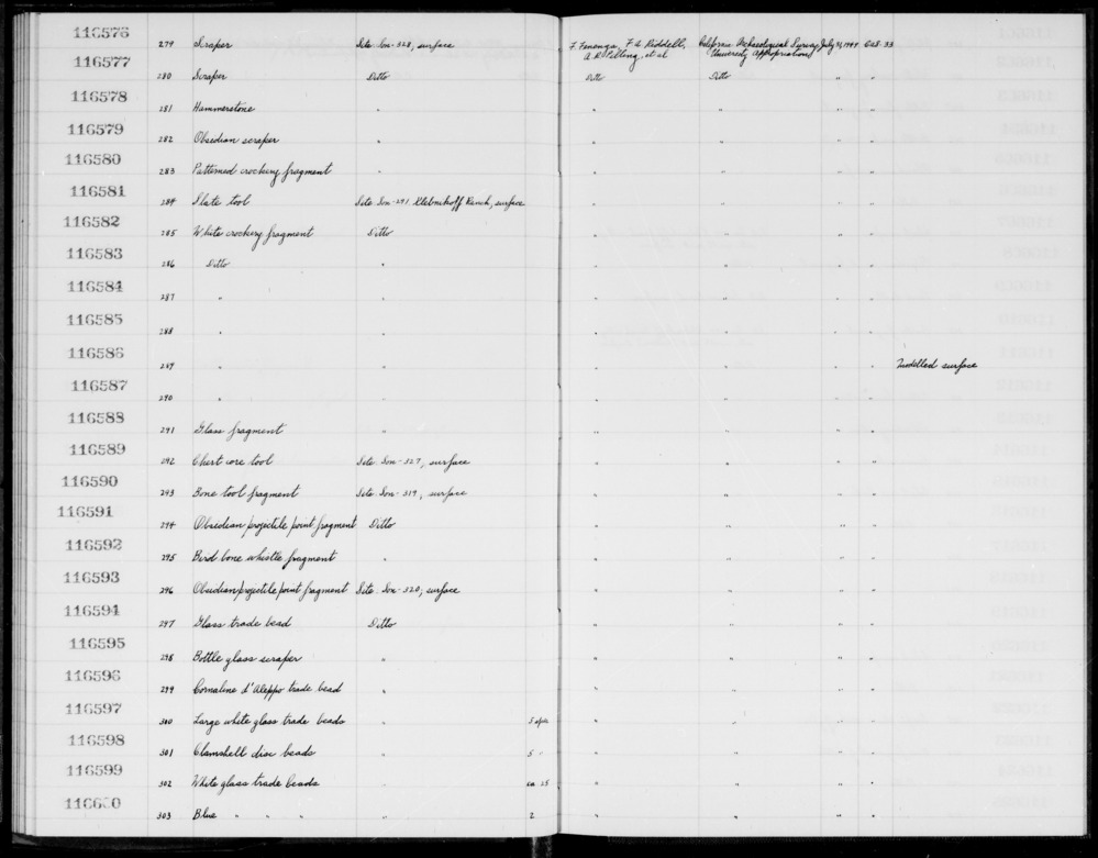 Documentation associated with Hearst Museum object titled Worked bone, accession number 1-116590, described as Bone