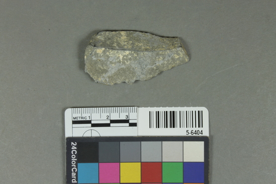 Hearst Museum object titled Flake, accession number 5-6404, described as Utilized flake; Middle Stone Age; L. 5.5cm.