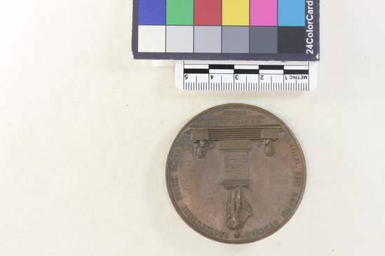 Hearst Museum object titled Medal, accession number 7-2258, described as medal: copper (alloy?), Carl XIV Johann King of Sweden and Norway. Accession: 1821.