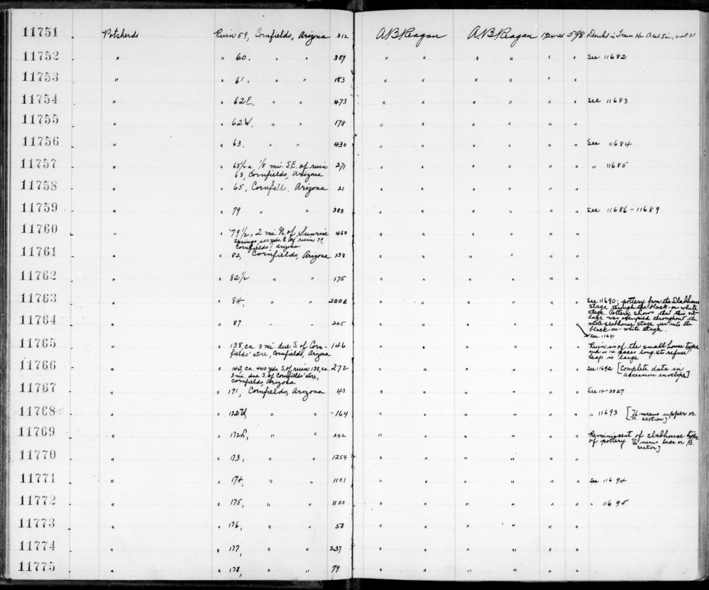 Documentation associated with Hearst Museum object titled Potsherd, accession number 2-11772.3, described as 2 bags, not counted