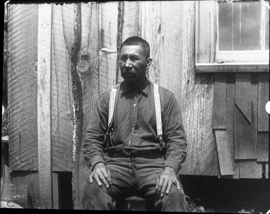 Hearst Museum object titled Black-and-white negative, accession number 15-3306, described as Portrait of James Batiste (Battise).