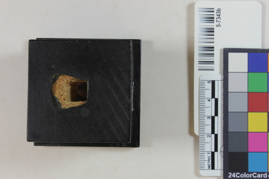 Hearst Museum object titled Osiris figurine base, accession number 5-7343b, described as Base of Osiris figurine.