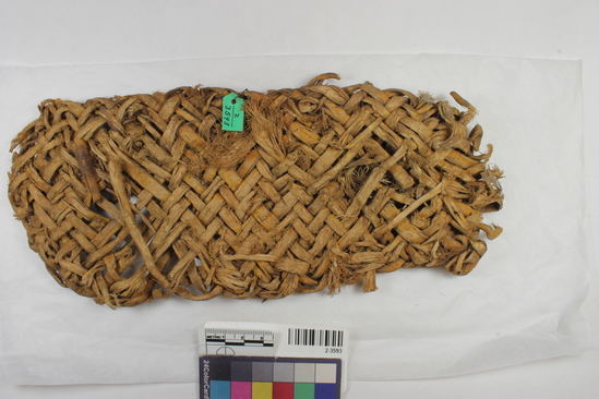 Hearst Museum object titled Sandal, accession number 2-3593, described as sandals made of yucca leaves