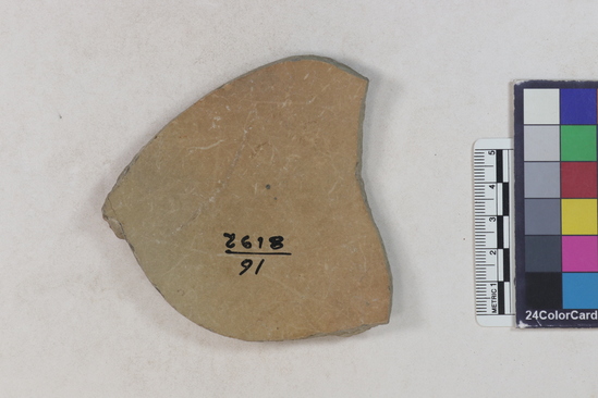 Hearst Museum object titled Potsherd, accession number 16-8192, described as Potsherd: bodys Section of Manta on beach currently inhabited. Numbers  8111 to 8194 are sherds picked up on beach at low tide.