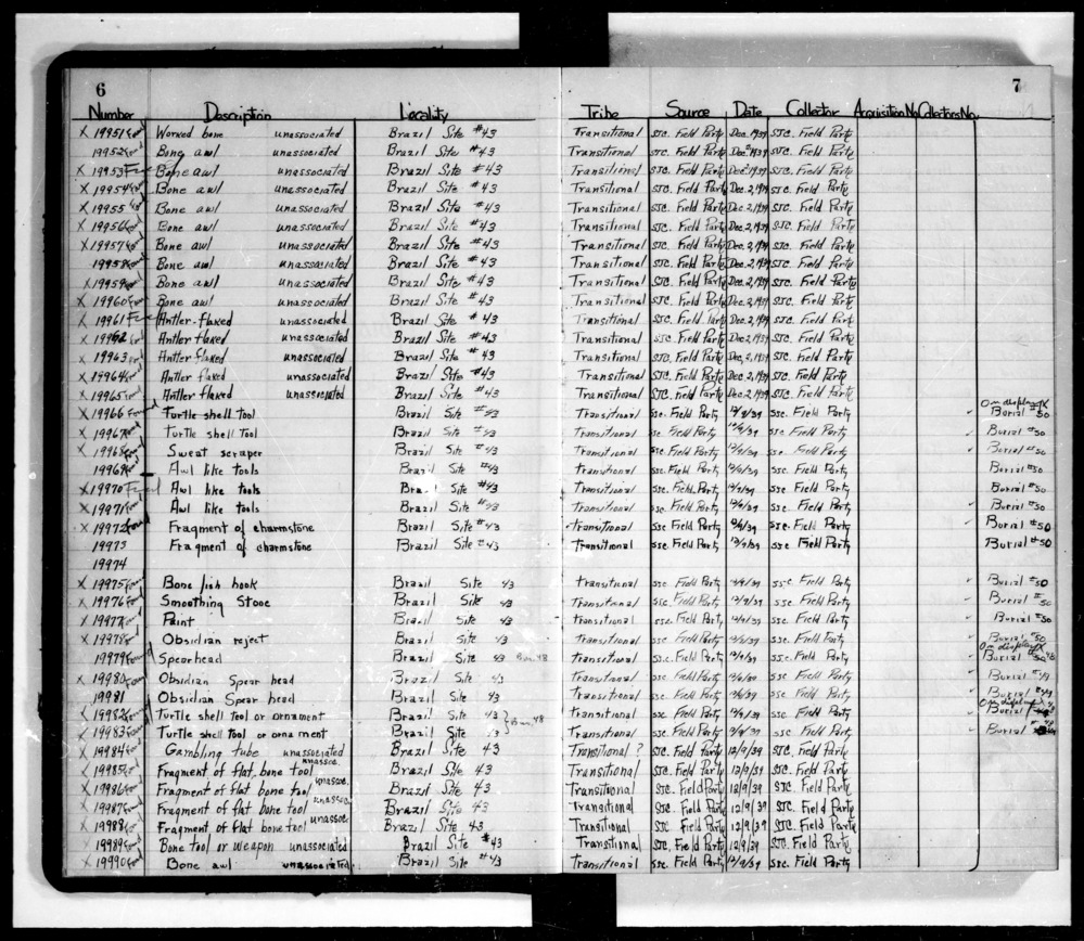 Documentation associated with Hearst Museum object titled Turtle shell tool, accession number L-19966, described as Turtle shell tool"; "Turtle shell" crossed out in red pencil.