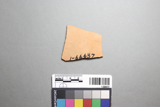 Hearst Museum object titled Potsherd, accession number 1-66637, described as Carrizo Buff II (sedimentary).