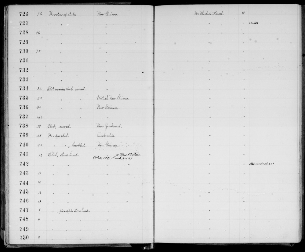 Documentation associated with Hearst Museum object titled Club, accession number 11-739, described as Wooden club