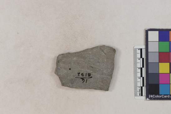 Hearst Museum object 170 of 183 titled Potsherd, accession number 16-8192, described as Potsherd: bodys Section of Manta on beach currently inhabited. Numbers  8111 to 8194 are sherds picked up on beach at low tide.