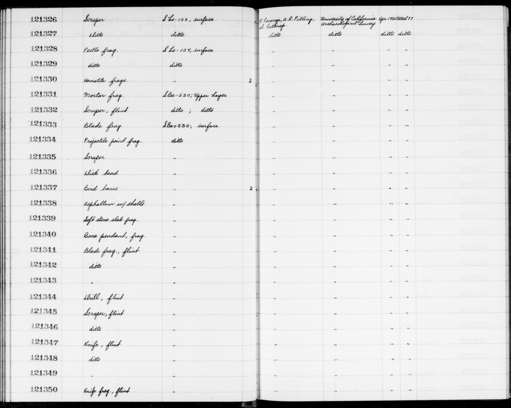 Documentation associated with Hearst Museum object titled Blade fragment, accession number 1-121342, no description available.