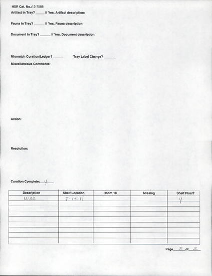 Documentation associated with Hearst Museum object titled Human remains, accession number 12-7588(0), described as Adult [female symbol]