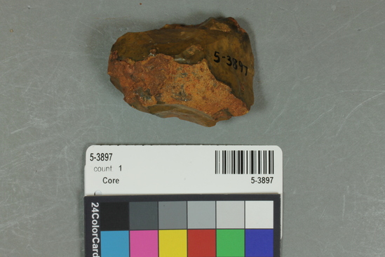 Hearst Museum object titled Core, accession number 5-3897, described as Chert core