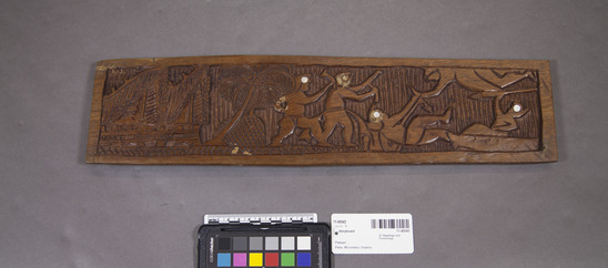 Hearst Museum object titled Storyboard, accession number 11-45543, described as Storyboard of dort wood (Instia bijuga)