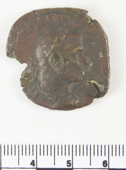 Hearst Museum object 6 of 6 titled Coin: æ sestertius, accession number 8-6223, described as Coin: Sestertius; Æ; Uncertain - 12.78 grms.