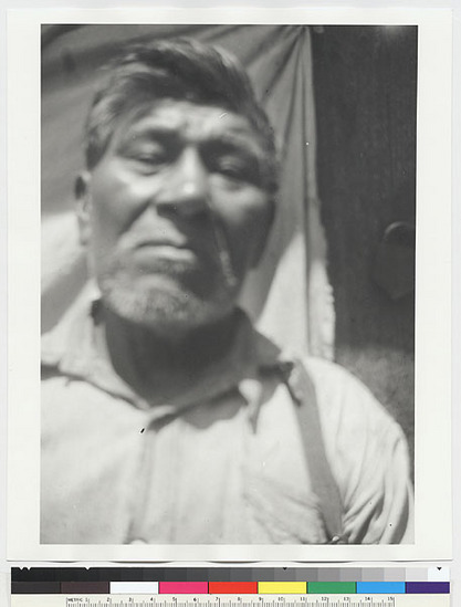 Hearst Museum object titled Black-and-white negative, accession number 15-8635, described as Front view of Tom Bell