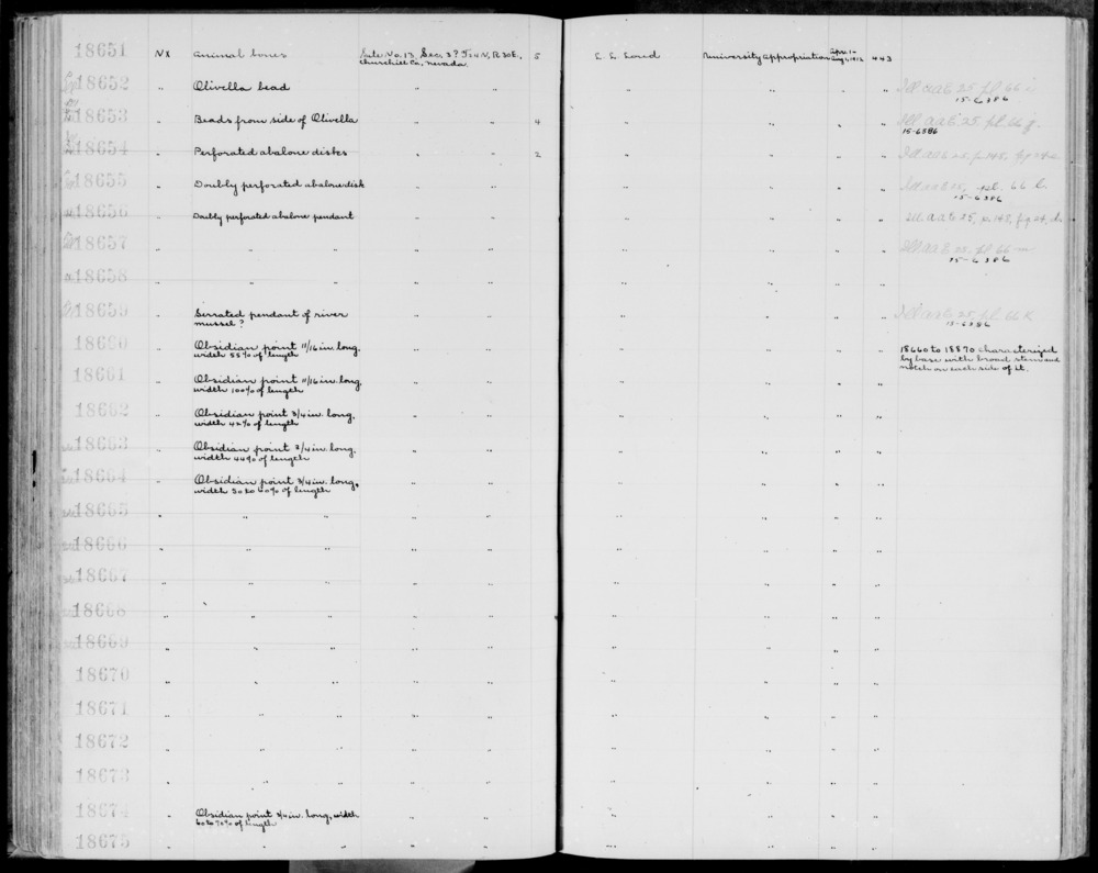 Documentation associated with Hearst Museum object titled Pendants, accession number 1-18654, described as Two (2) perforated abalone disks (pendants)