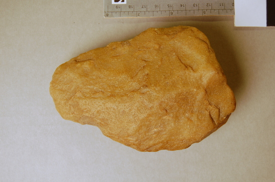 Hearst Museum object titled Handaxe, accession number 9-6419, described as Hand-axe; (core tool).