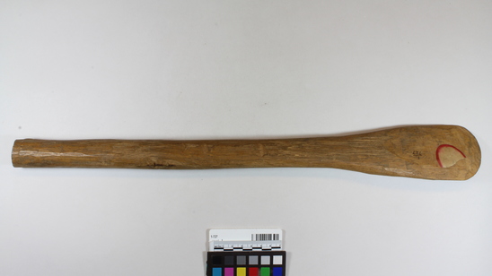 Hearst Museum object titled Paddle, accession number 1-727, described as Paddle for dressing deer hides.