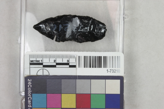 Hearst Museum object titled Point, accession number 1-73210, described as Obsidian point.