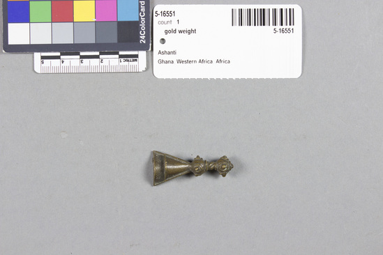 Hearst Museum object 2 of 2 titled Gold weight, accession number 5-16551, described as Gold weight; double gong.