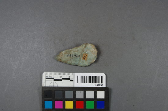 Hearst Museum object titled Projectile point, accession number 1-51690, described as Arrow point blank, Franciscan chert.