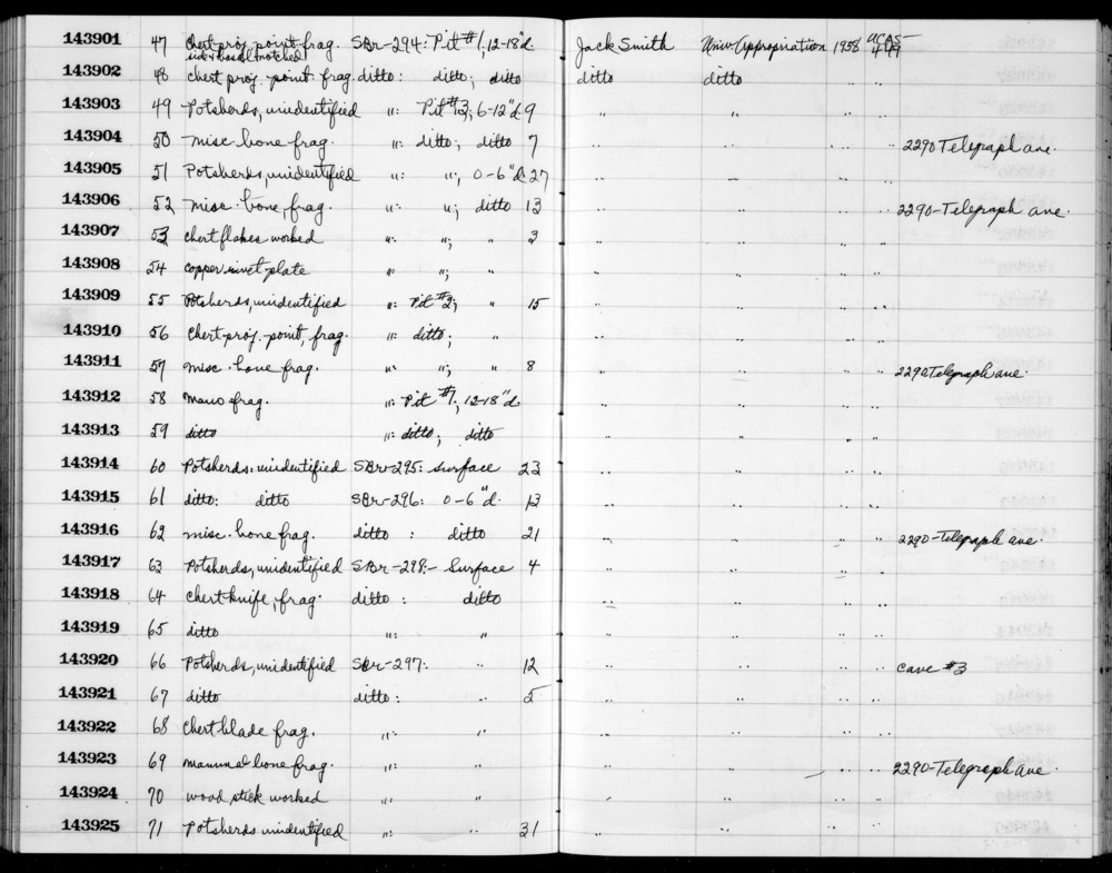 Documentation associated with Hearst Museum object titled Flakes, accession number 1-143907, described as Chert, worked.