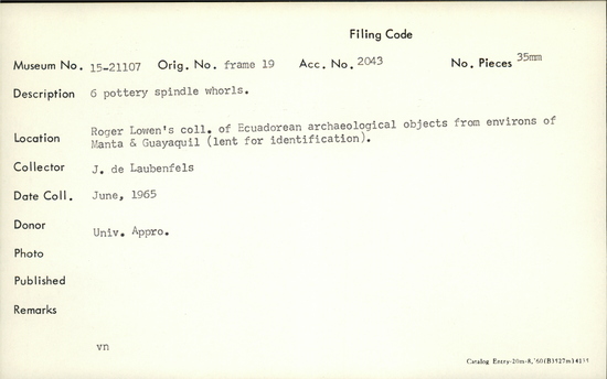 Documentation associated with Hearst Museum object titled Black-and-white negative, accession number 15-21107, no description available.