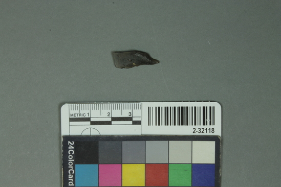 Hearst Museum object titled Drill ? fragment, accession number 2-32118, described as Obsidian.