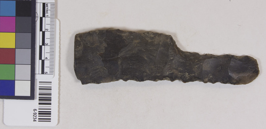 Hearst Museum object titled Knife, accession number 6-9234, described as Flint knife, broken