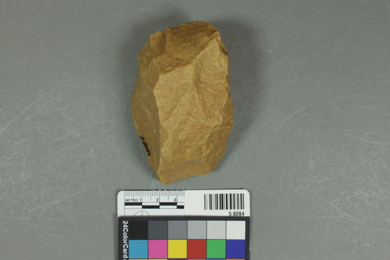 Hearst Museum object titled Chunk, accession number 5-8084, described as chunk; bifacial; L 9.4cm