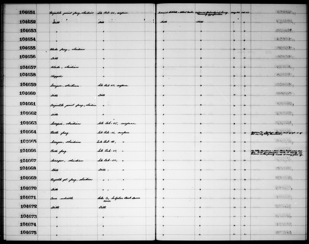 Documentation associated with Hearst Museum object titled Whistle, accession number 1-104671, described as Cane. Two pieces bound together with natural-colored cotton string at one end.