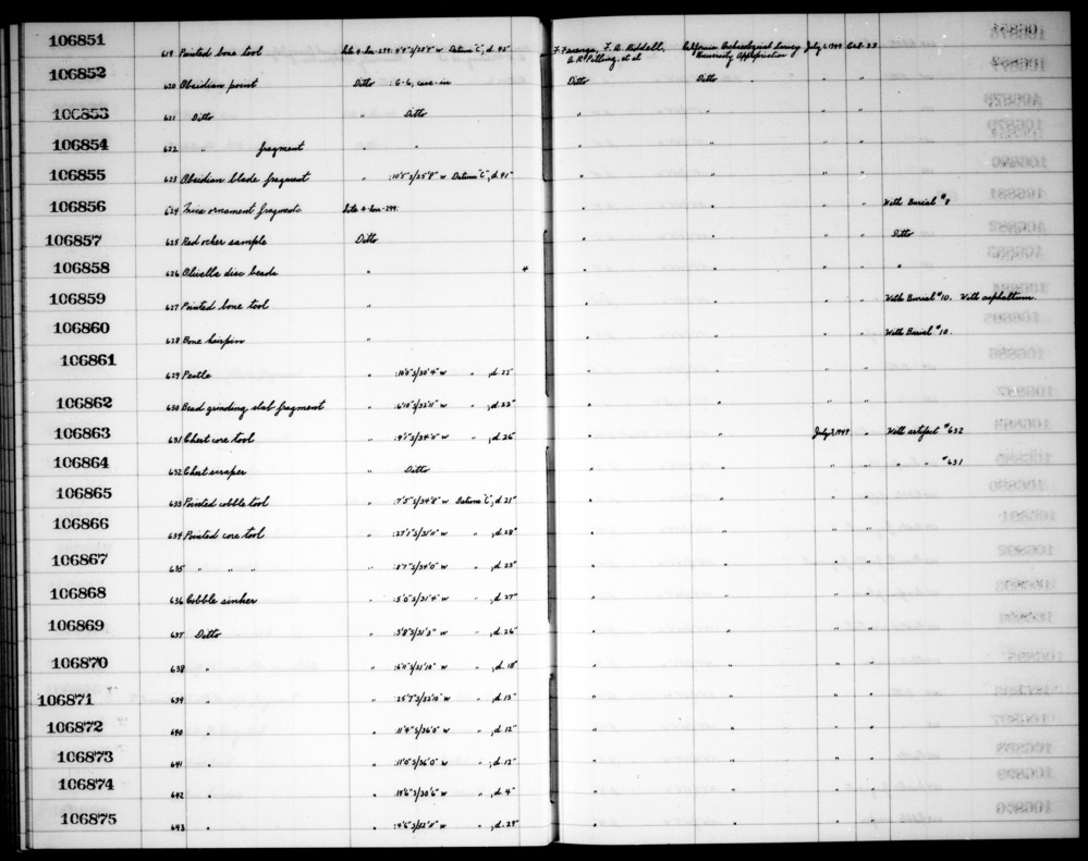 Documentation associated with Hearst Museum object titled Worked stone, accession number 1-106863, described as Chert core.