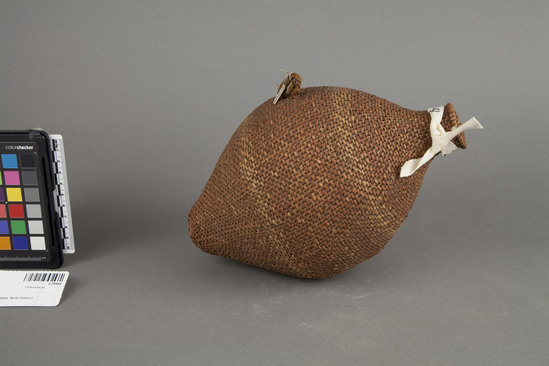 Hearst Museum object 2 of 2 titled Bottle, accession number 2-29444, described as Basketry bottle with pointed base.