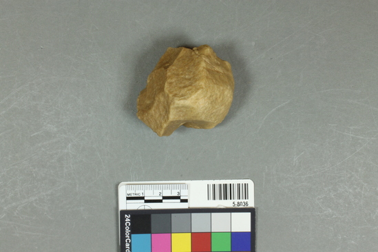 Hearst Museum object titled Flake, accession number 5-8036, described as chunk; sub-spheroid; L 5.5cm