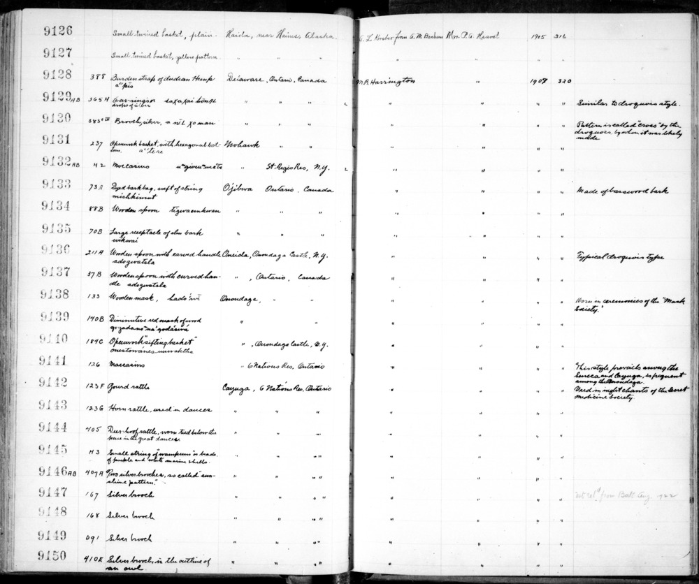 Documentation associated with Hearst Museum object titled Beads, accession number 2-9145, described as Small string of "wampum" or beads of purple and white marine shells.