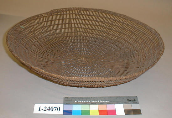 Hearst Museum object titled Basket, accession number 1-24070, described as Openwork twined basket.